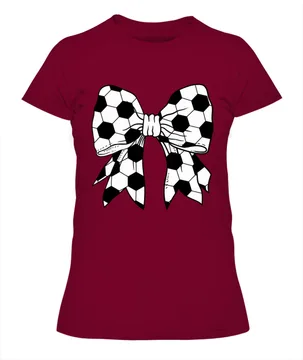 Soccer Bow Womenβs T-Shirt | Cute Sporty Graphic Tee