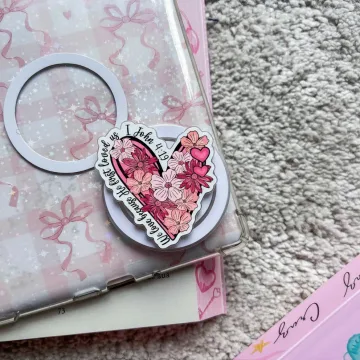 Floral Heart Bible Verse Valentine Cupid Magnetic Phone Grip