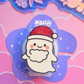 Holographic Santa Ghost Christmas Kindle Snowflake MagSafe Phone Grip