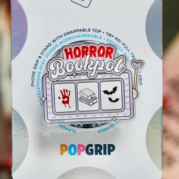 Horror Bookpot Purple Halloween Kindle Bookish Book Lover Phone Grip