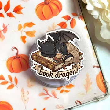 Book Dragon Sleeping Dragon with Book Unicorn Mermaid Phone Grip