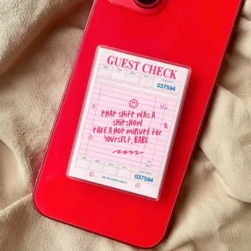 Pink Guest Check Magnetic Cute Trendy Stylish Phone Grip