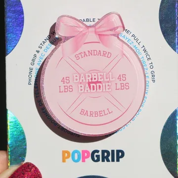 Barbell Baddie Pink Gym Girlie Magnetic Cute Trendy Phone Grip