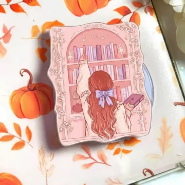 Coquette Bookish Girl Kindle Book Lover Bow Ribbon Phone Grip