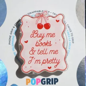 Popgrip Cherry Kindle Glitter Coquette Reader Bookish Phone Grip