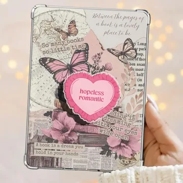 Hopeless Romantic Coquette Pink Heart Pillow Kindle Book Phone Grip