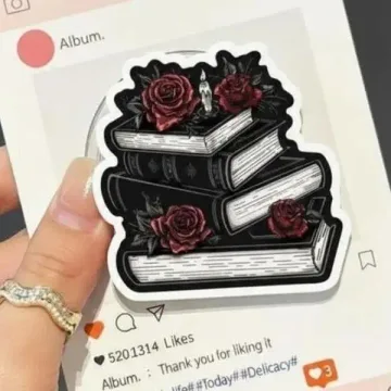 Gothic Book Stack for Book Lovers Vintage Rose Library Phone Grip