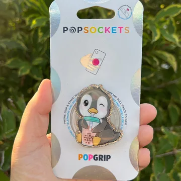 Penguin Boba Coffee Matcha Magnetic Cute Trendy Stylish Phone Grip