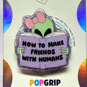 Alien Reading Kindle Bookish Book Lover Magnetic Cute Phone Grip