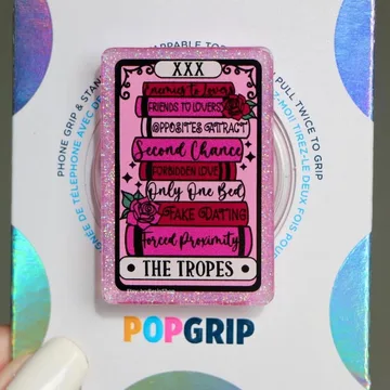 Romance Book Tarot Card Pink Glitter Celestial Witchy Phone Grip