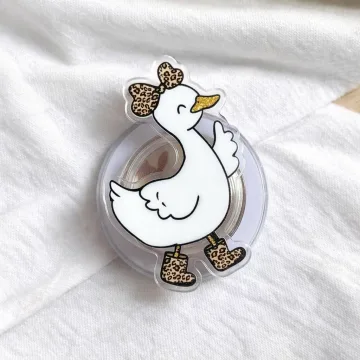 Trendy Leopard Bow Duck Kickstand Cowgirl MagSafe Phone Grip
