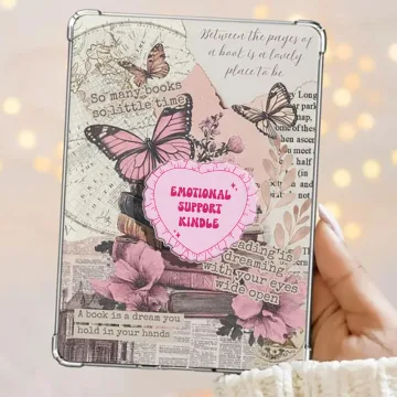 Emotional Support Kindle Coquette Pink Heart Pillow Kindle Phone Grip