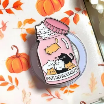Cat Depressant Kitty Jar Kitten Magnetic Cute Trendy Phone Grip