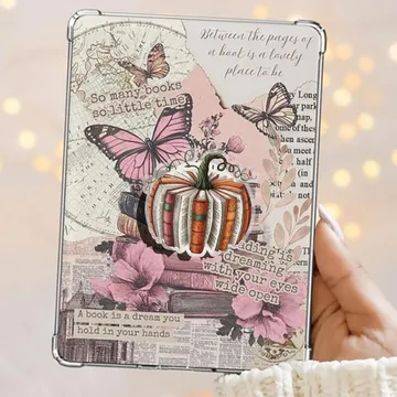 Pumpkin Pages Retro Book Autumn Kindle Book Bookish Phone Grip