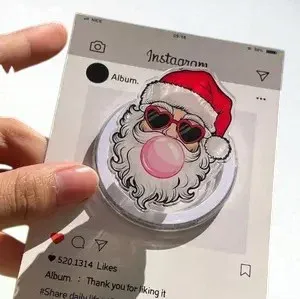 Retro Santa Blowing Bubble Y2K Checkerboard MagSafe Phone Grip