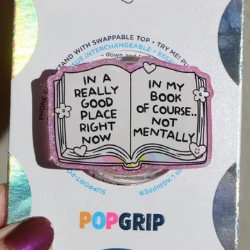 Popgrip Mental Health Book Kindle Glittery Reader Phone Grip