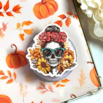 Retro Boho Floral Skull Mom Girl Mama Kickstand MagSafe Phone Grip