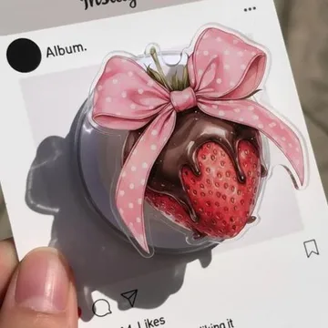 Strawberry Jam Adorable Pink Fruit and Jar Magnetic Phone Grip