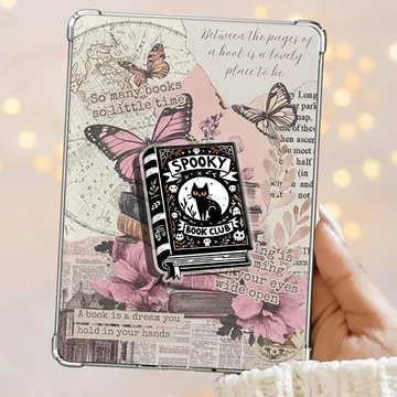 Spooky Book Club Black Cat Book Kindle Books Bookish Phone Grip