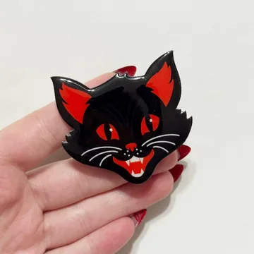 Spooky Cat Halloween Spooky Pumpkin Kitten Kitty Magnetic Phone Grip