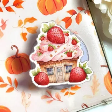 Strawberry Cupcake House Magnetic Cute Trendy Stylish Phone Grip