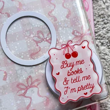 Crystallovee Coquette Pink Cherry Buy Me Book and Tell Me Phone Grip