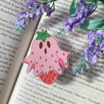Strawberry Ghost Kawaii Pink Spooky Floral Pastel Berry Phone Grip