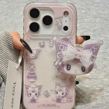 Kawaii Doll with Ribbon and Cupcake Coquette Bow Chibi Phone Grip
