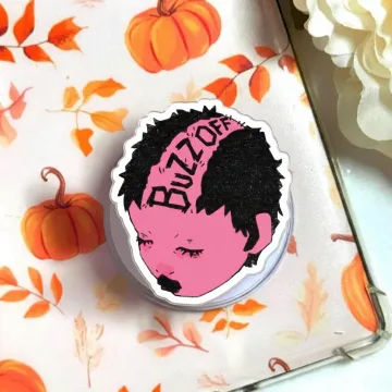 Punk Rock Buzz Off Pink Grunge Face Magnetic Cute Phone Grip