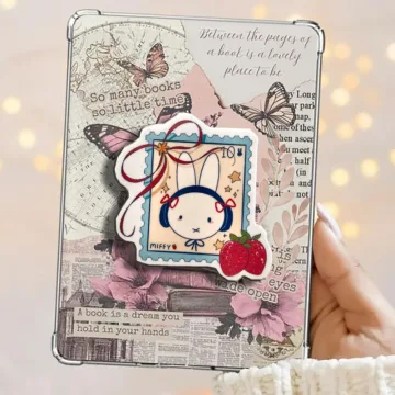 Strawberry Bunny Stamp Kindle Bookish Book Lover Frog Phone Grip
