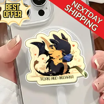 Fantasy Dragon Couple Kawaii Fantasy Art Chibi MagSafe Phone Grip