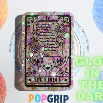 Glow in the Dark Tarot Kindle Iridescent Pink Bookish Phone Grip
