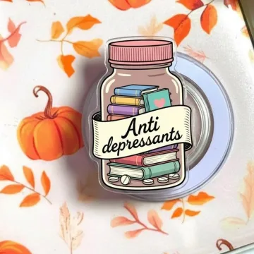 Funny Books Antidepressants Bookish Kindle Book Lover Phone Grip