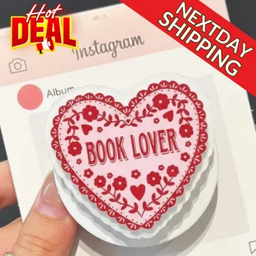 Book Lover Heart Bookish Pink Kindle Valentine Cupid Phone Grip