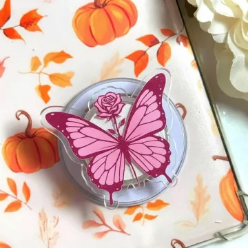 Fairycore Butterfly and Rose Magnetic Cute Trendy Phone Grip