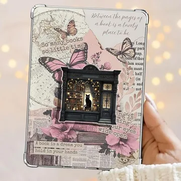 Black Book Store Spooky Cat Bookstore Bookshop Kindle Books Phone Grip