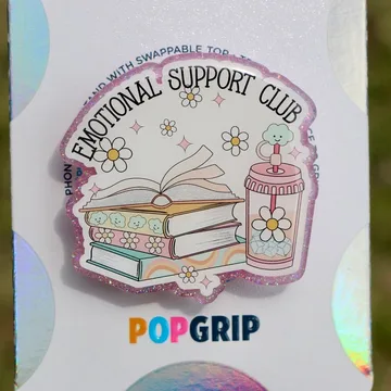 Books Coffee Emotional Support Club Matcha Boba Magnetic Phone Grip