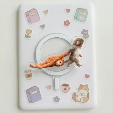 Team Punch Baby Monkey Dragging Toy Kindle Funny MagSafe Phone Grip