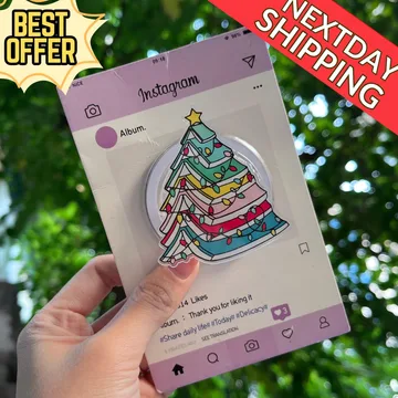 Christmas Tree Colorful Holiday Tree Santa Snowflake Phone Grip