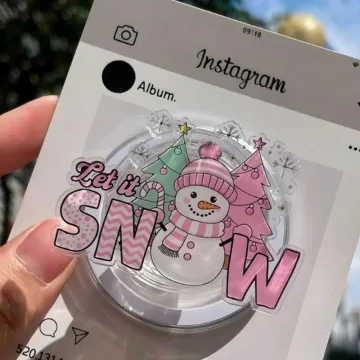 Let It Snow Christmas Santa Snowflake Magnetic Cute Phone Grip