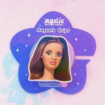 Funny Shocked Doll Face Strong Magnet Sarcastic MagSafe Phone Grip
