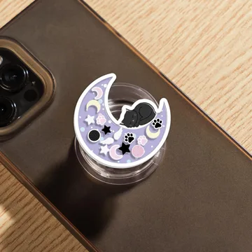 Crescent Moon Black Cat Shaker Kindle Ipad Bookish Phone Grip