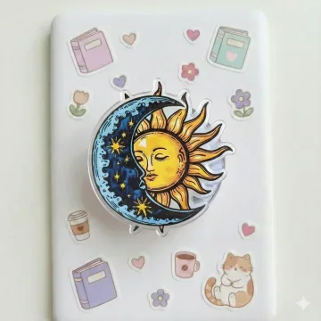 Sun and Moon Celestial Art Dark Academia Kindle Witchy Phone Grip