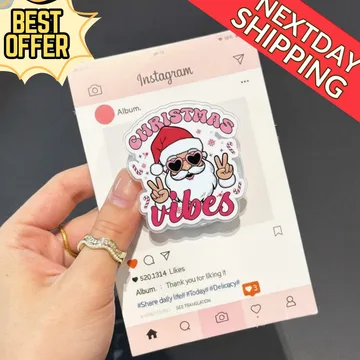 Christmas Vibes Santa Holiday Snowflake Magnetic Cute Phone Grip