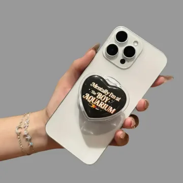 Boy Aquarium Retro Hockey Heart Vintage Button Y2K Phone Grip