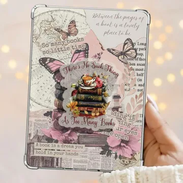 Vintage Book Lover No Such Thing As Too Many Books Kindle Phone Grip