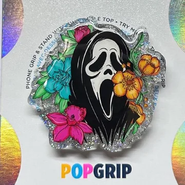 Ghost Face Flower Cute Trendy Stylish Aesthetic MagSafe Phone Grip