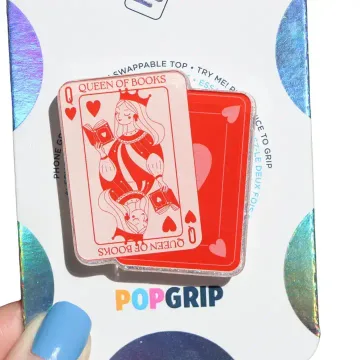 Queen of Books Vintage Bookish Playing Card Kindle Phone Grip