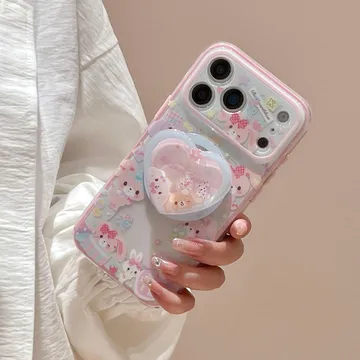 Kawaii Bunny Heart Animal Chibi Smiley Valentine Cupid Phone Grip