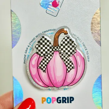 Pink Pumpkin Sparkly Halloween Kindle Spooky Bookish Phone Grip